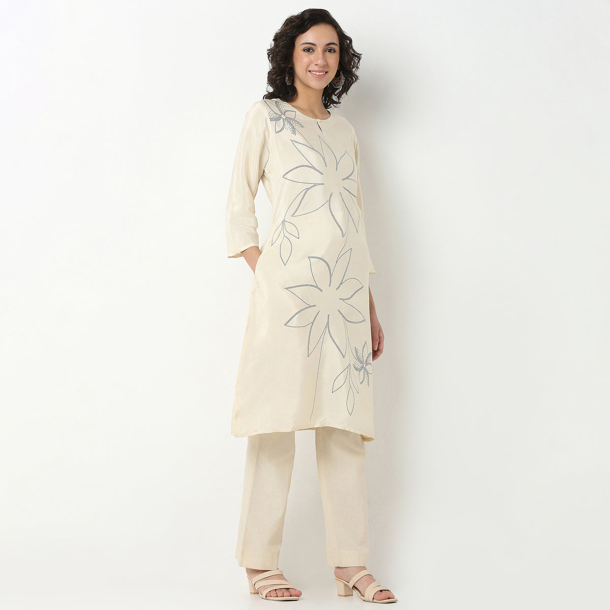 Viscose Printed Kurta, Knee Length