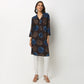Buy Women Straight Fit Printed Three-Fourth Sleeve Kurta  - Style Union