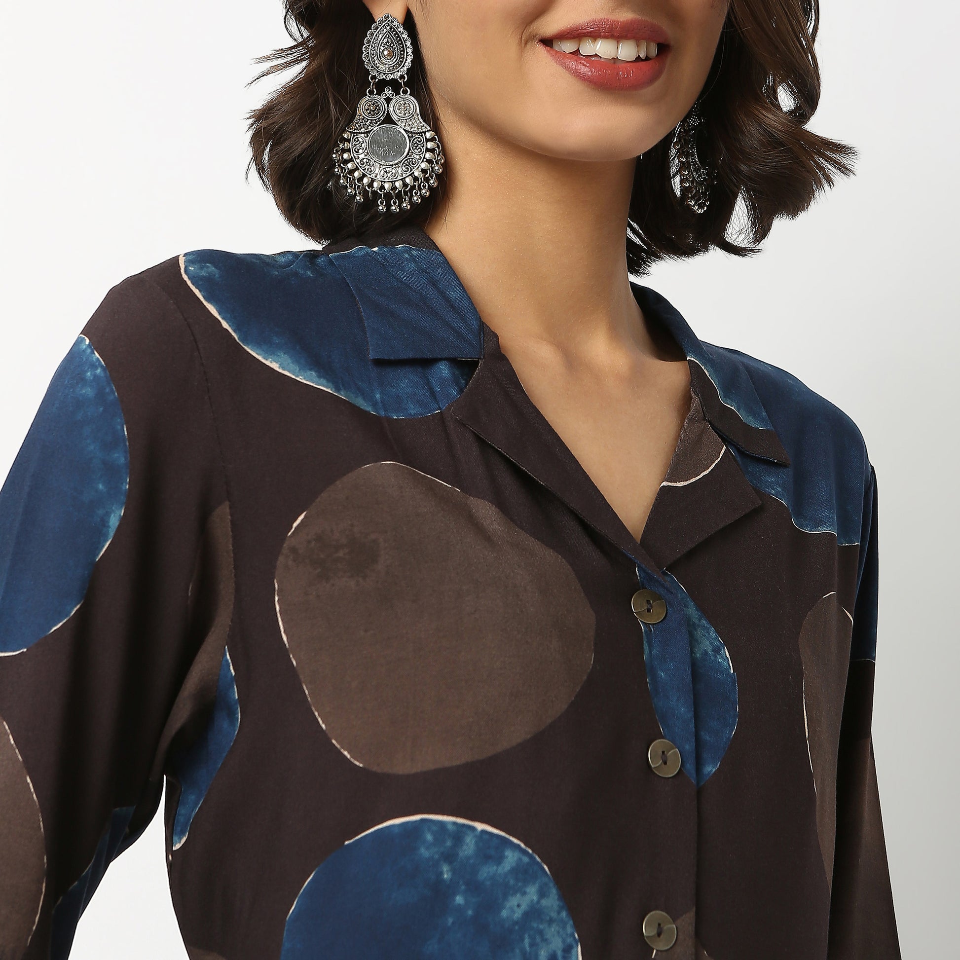 Buy Women Straight Fit Printed Three-Fourth Sleeve Kurta  - Style Union