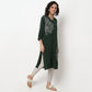 Buy Women Straight Fit Printed Three-Fourth Sleeve Kurta  - Style Union