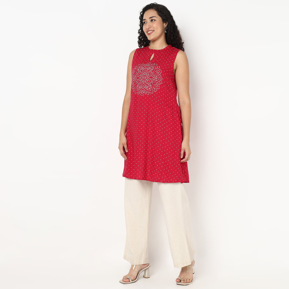 A-Line Printed Straight Kurta