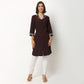 Buy Women Straight Fit Embroidered Three-Fourth Sleeve Kurta  - Style Union