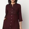 Buy Women Straight Fit Solid Three-Fourth Sleeve Kurta  - Style Union