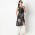 Printed V-Neck A-Line Kurta