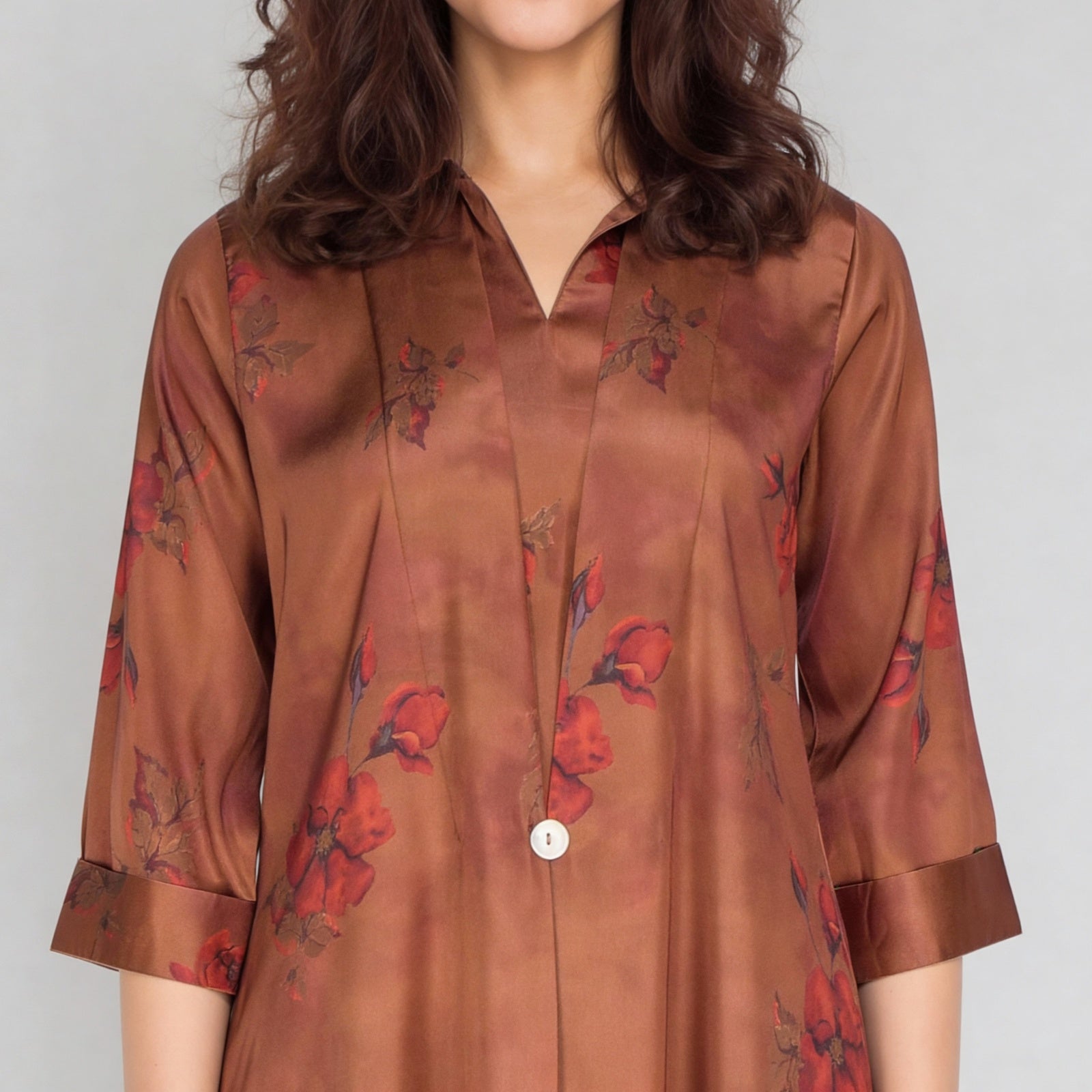 Printed Collar A-Line Flared Kurta