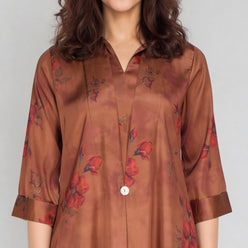 Printed Collar A-Line Flared Kurta