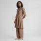 Polyester Solid Three-Fourth Sleeve Kurta