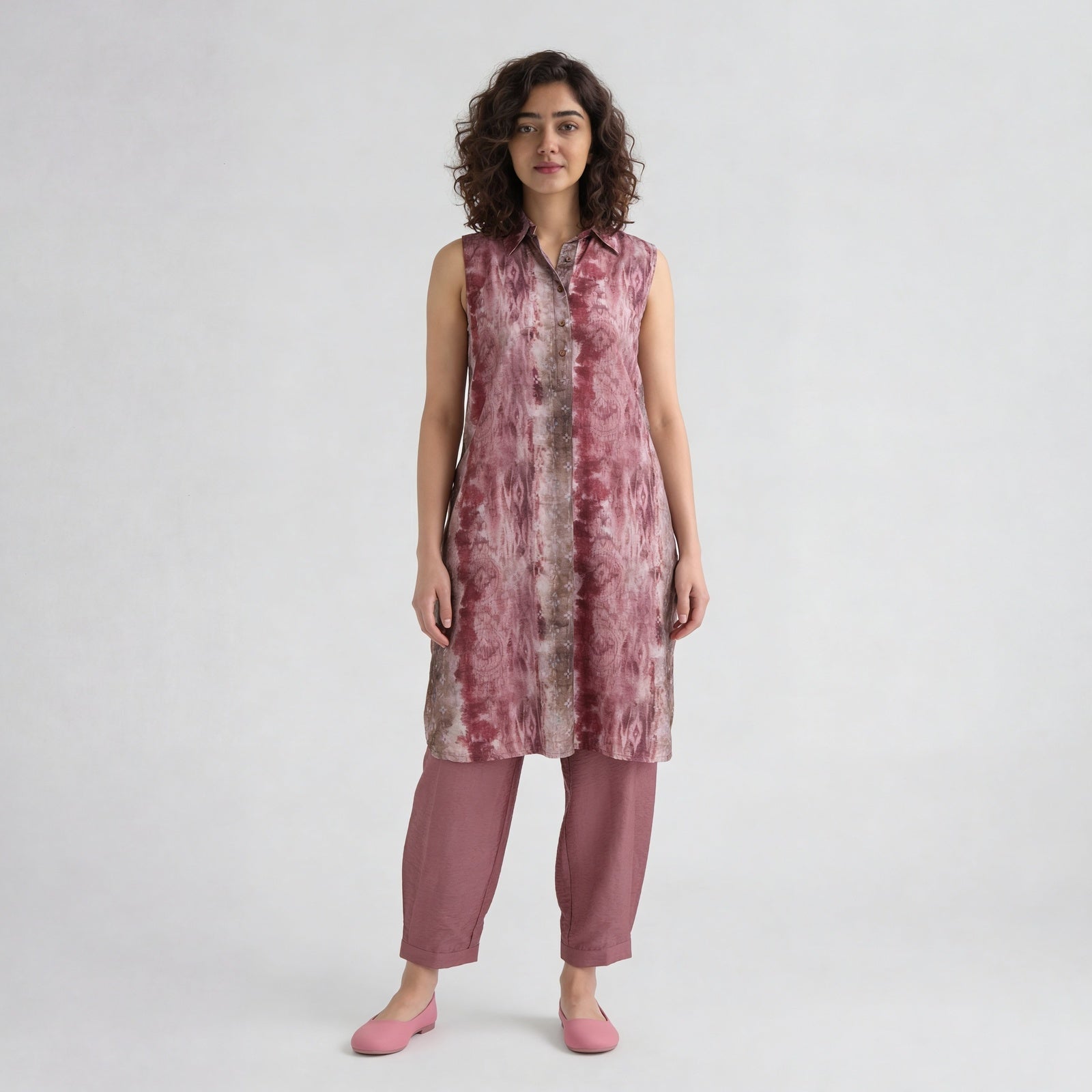 Printed Collar A-Line Kurta