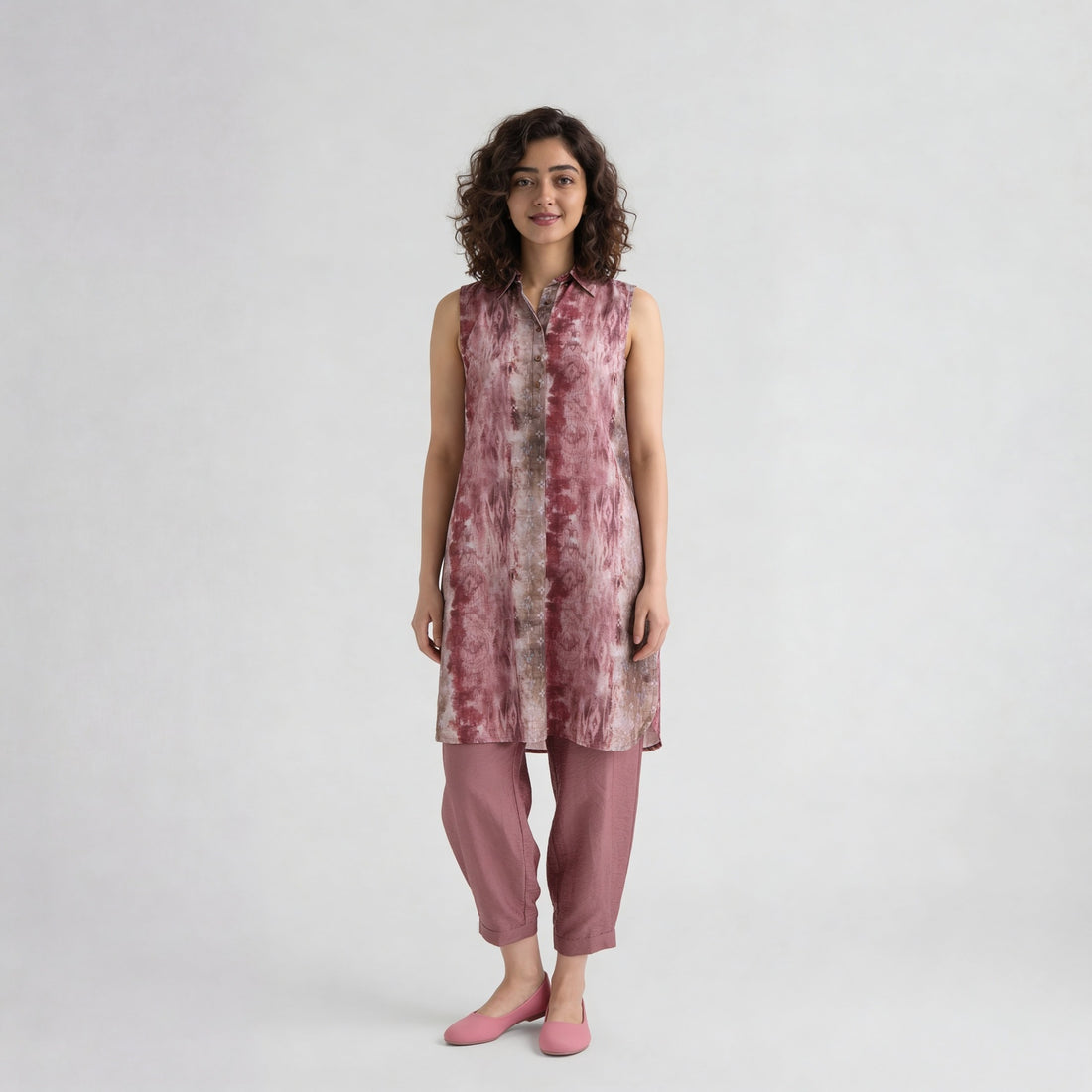 Printed Collar A-Line Kurta