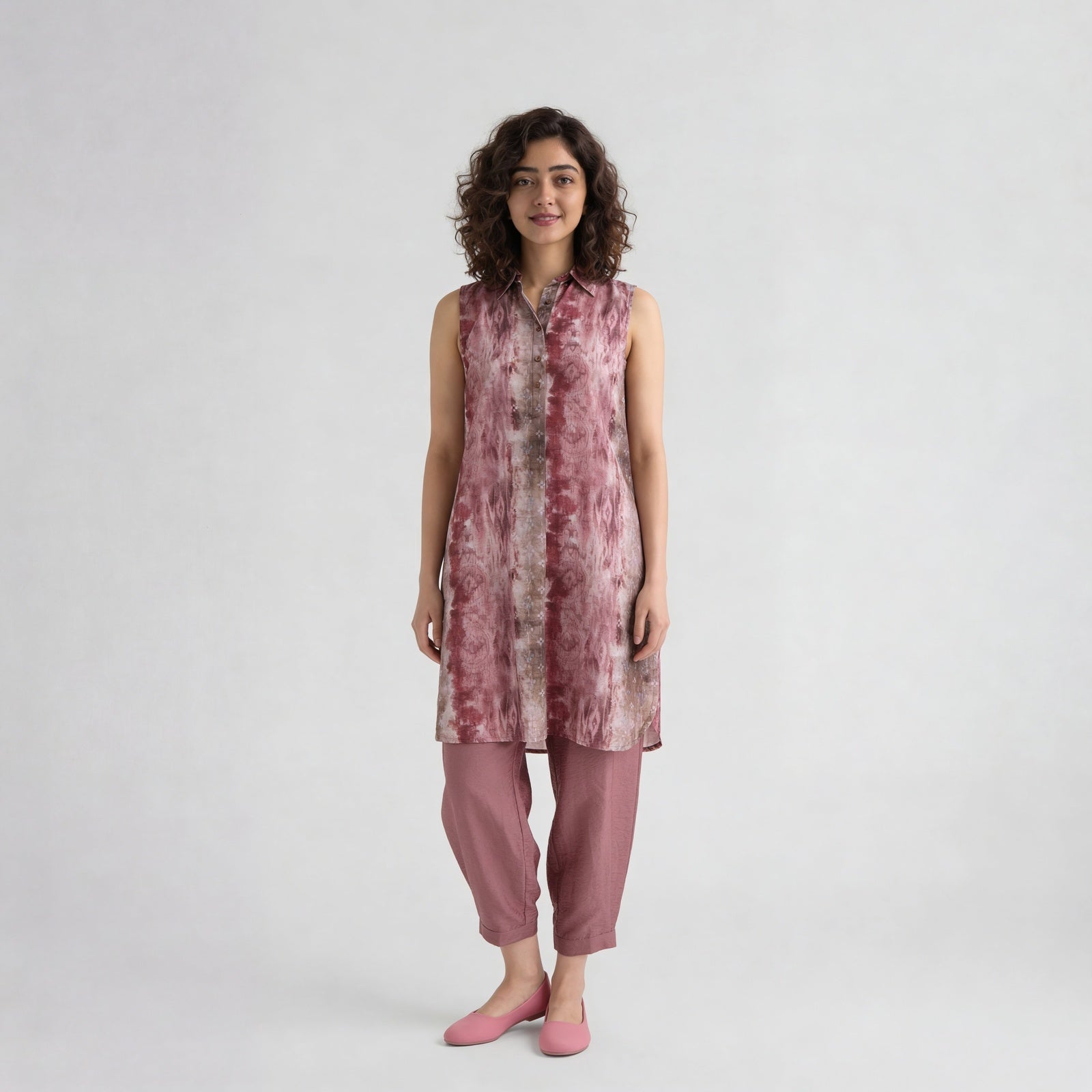 Printed Collar A-Line Kurta