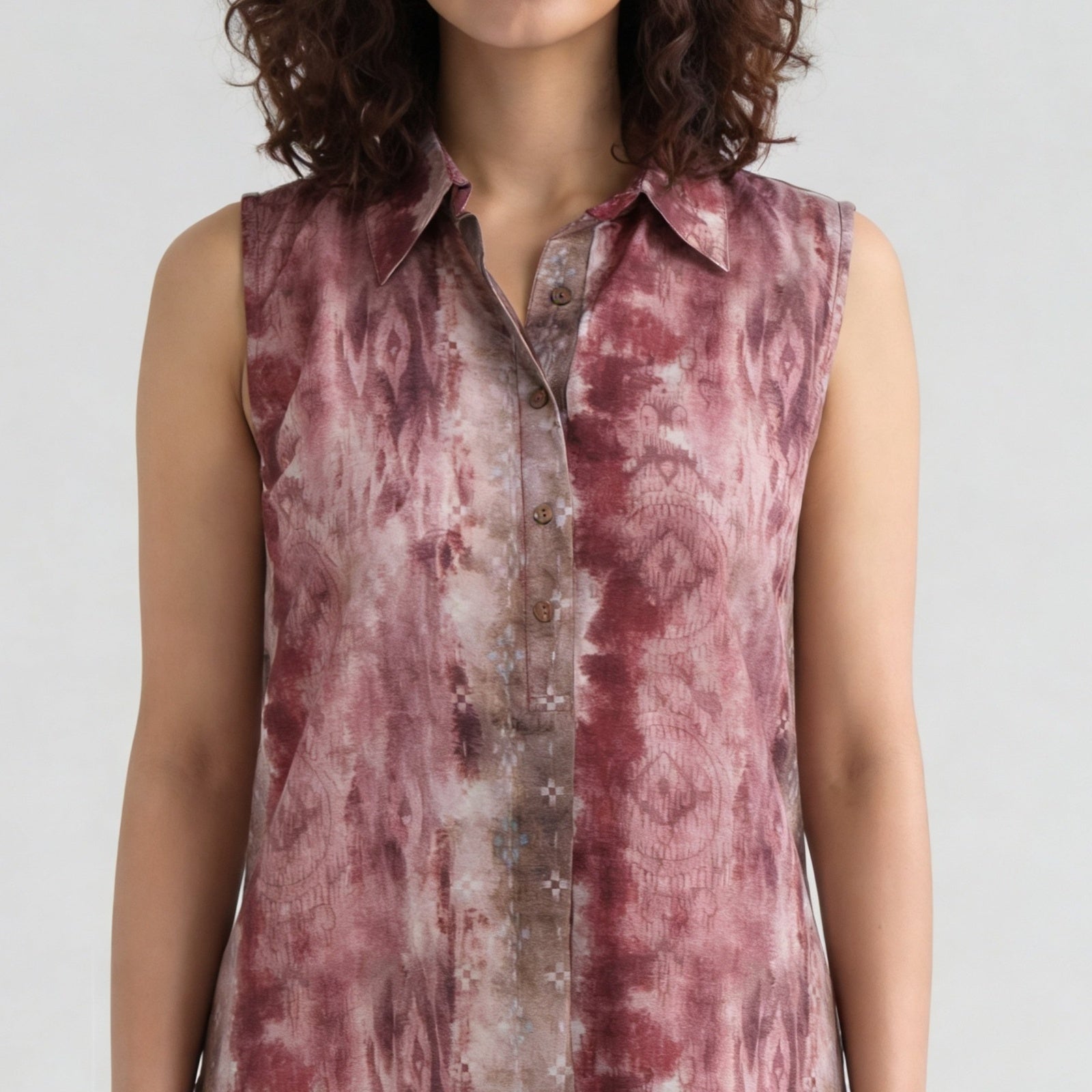 Printed Collar A-Line Kurta