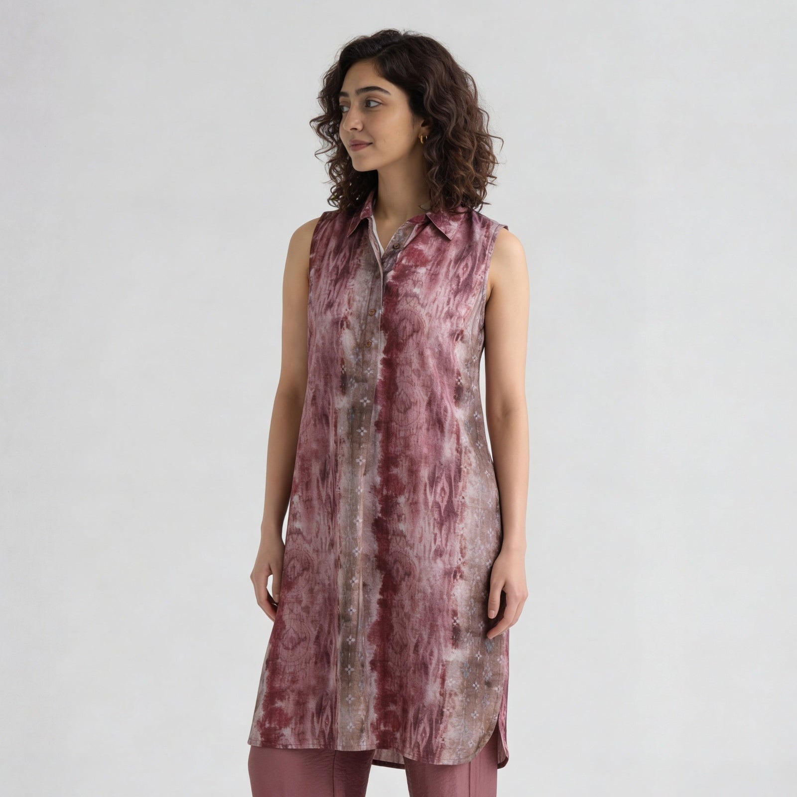 Printed Collar A-Line Kurta