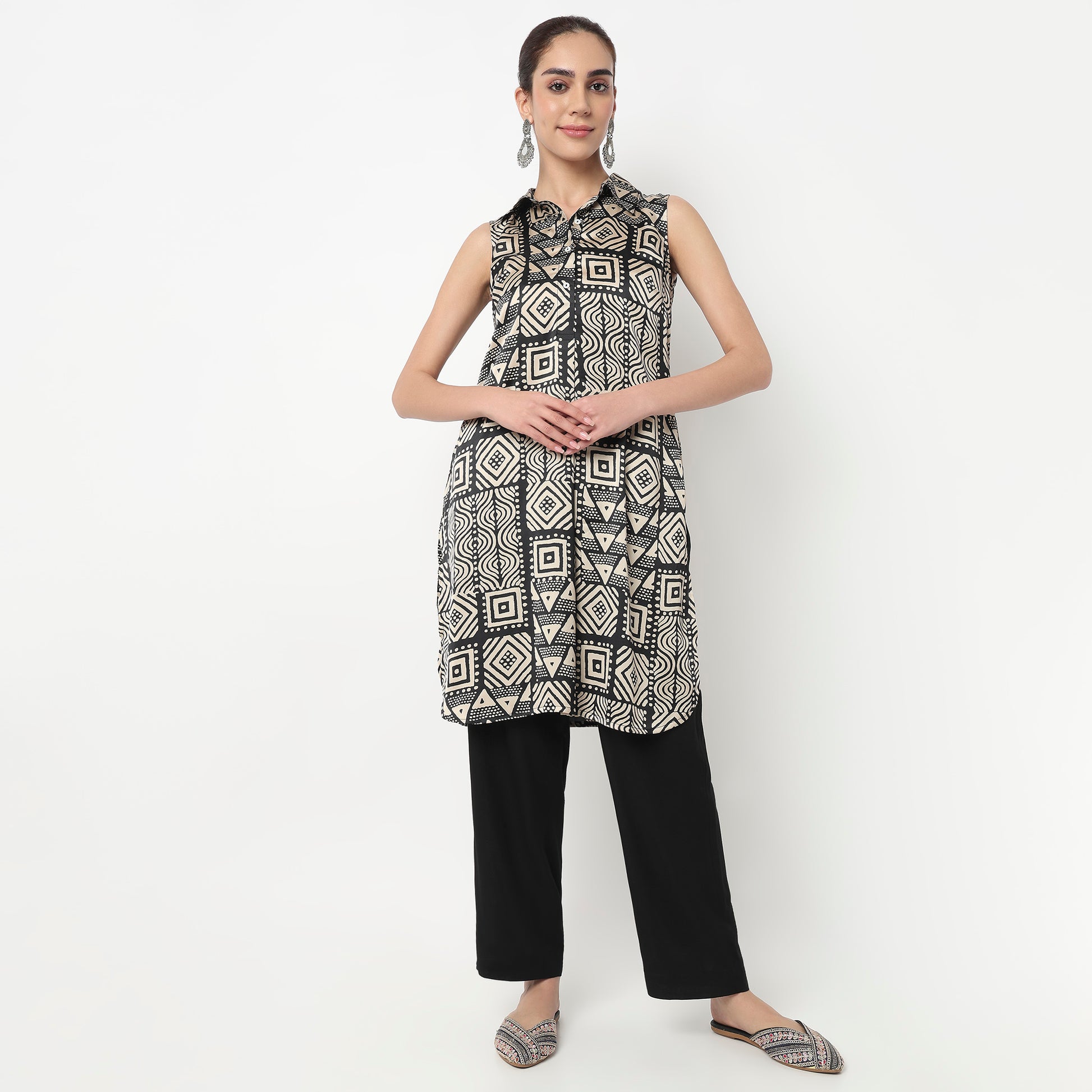 Printed A-Line Kurta