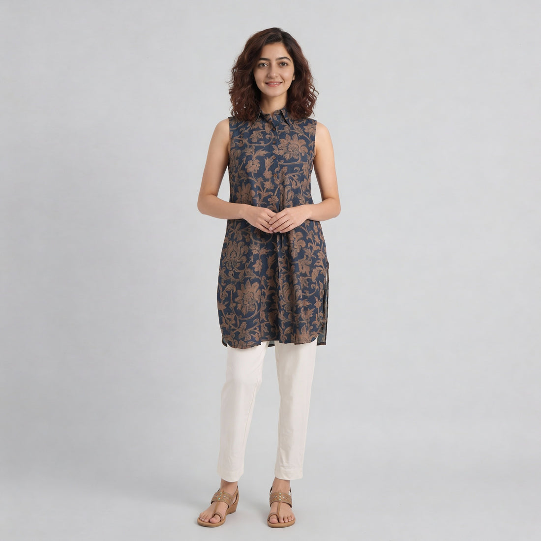 Printed A-Line Straight Kurta