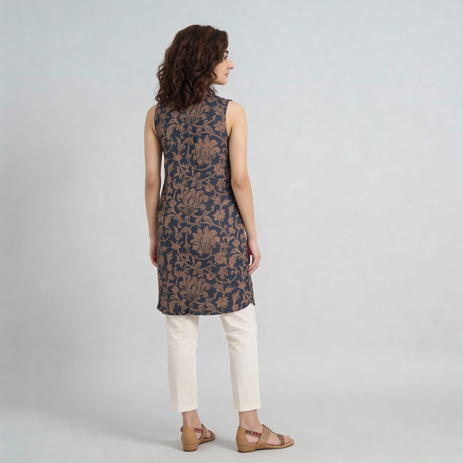 Printed A-Line Straight Kurta