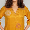 Embroidered V-Neck Straight Kurta