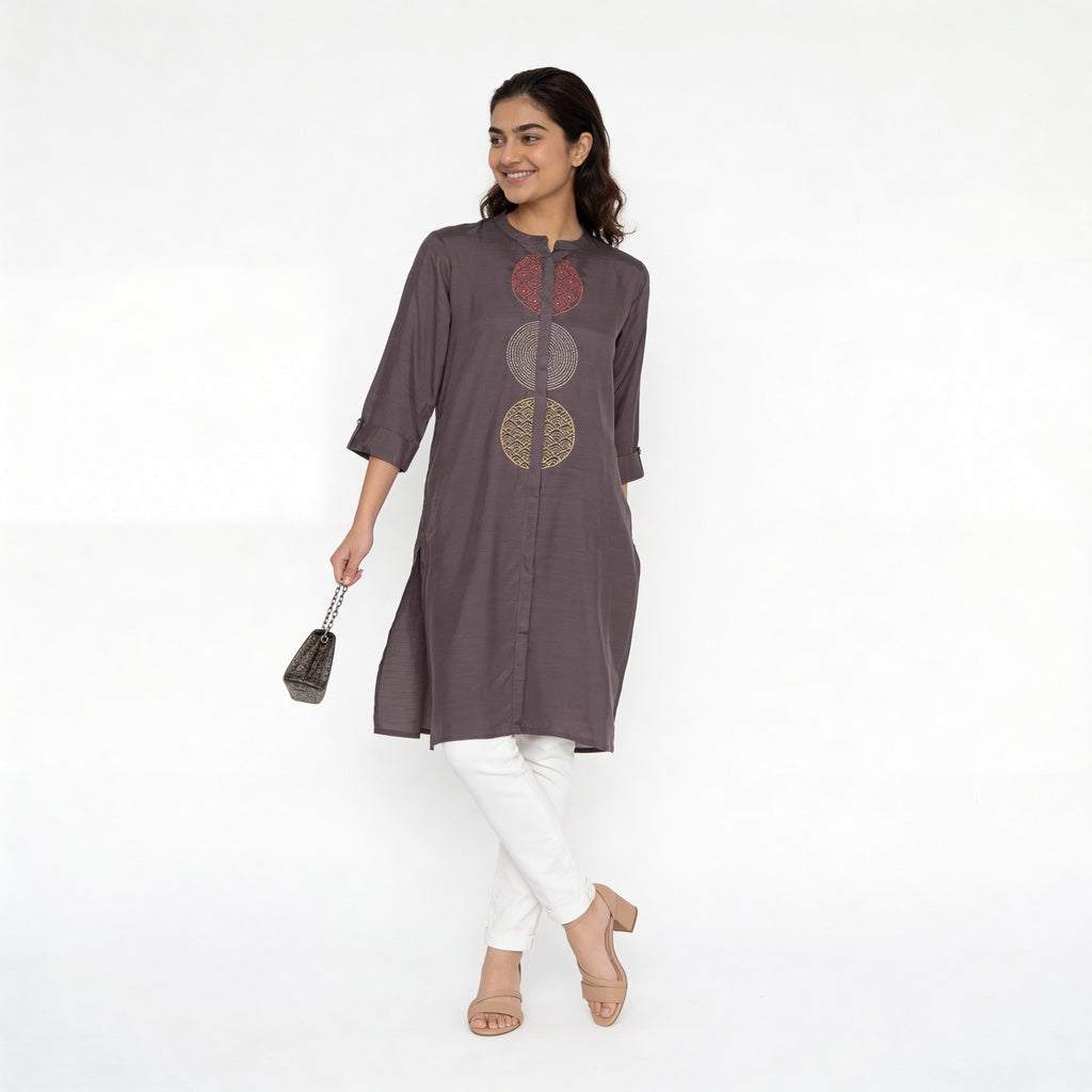Embroidered Straight Kurta