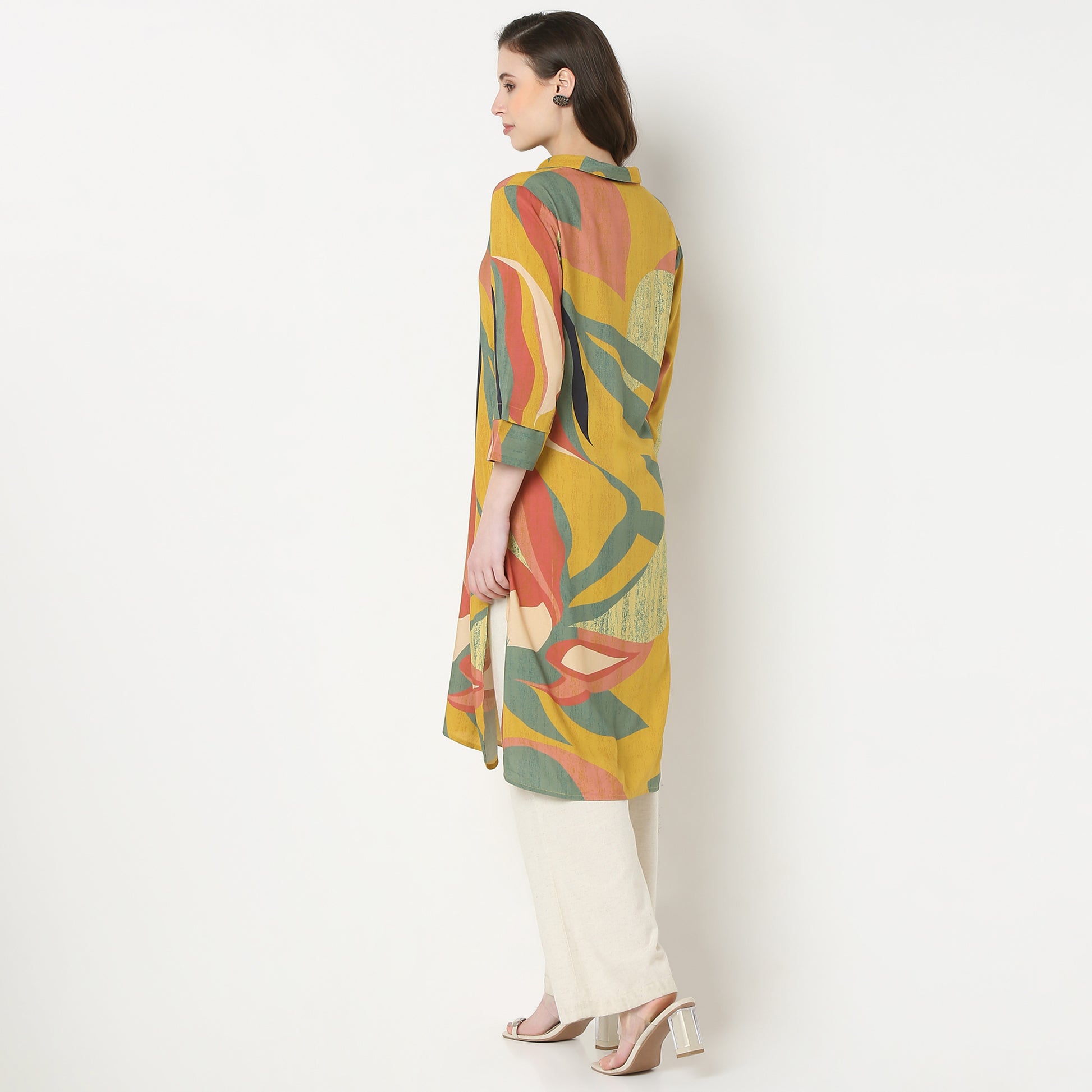 Blue Winterlight Printed Straight Kurta