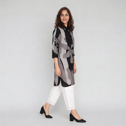 Rayon Printed Three-Fourth Sleeve Kurta