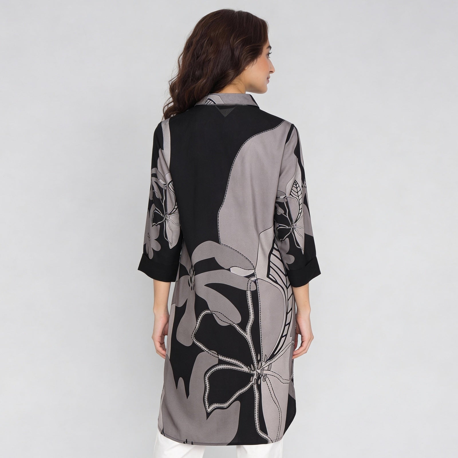 Rayon Printed Three-Fourth Sleeve Kurta