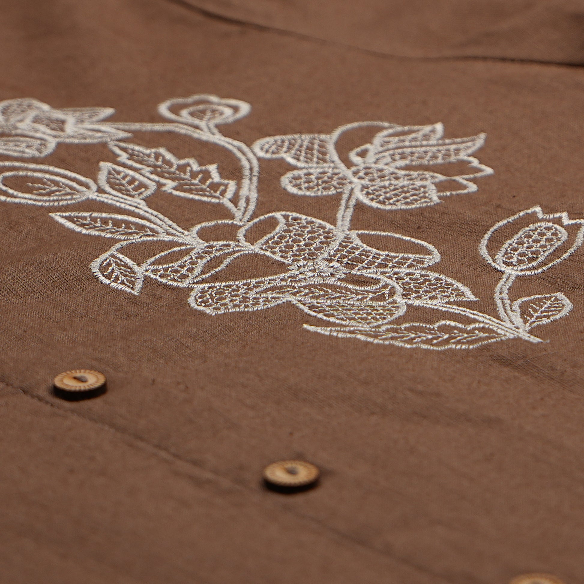 Cotton Embroidered Straight Kurta