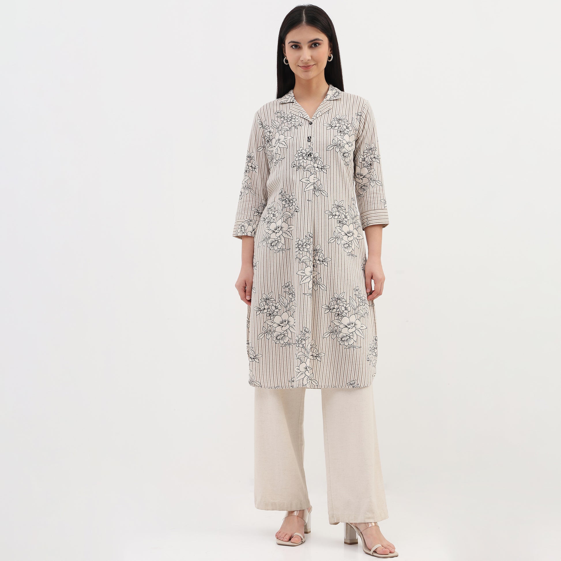 Woven Printed Straight Kurta