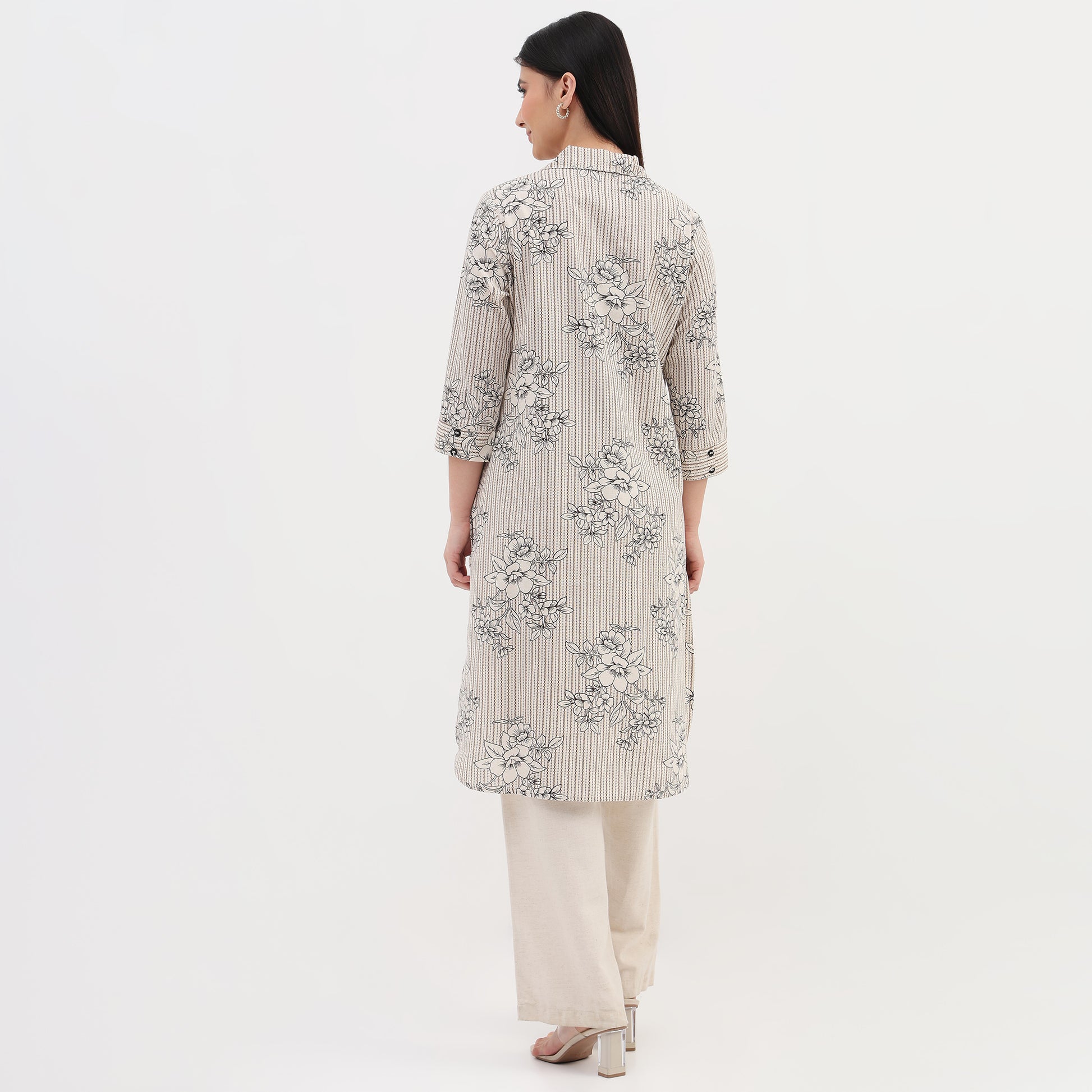 Woven Printed Straight Kurta