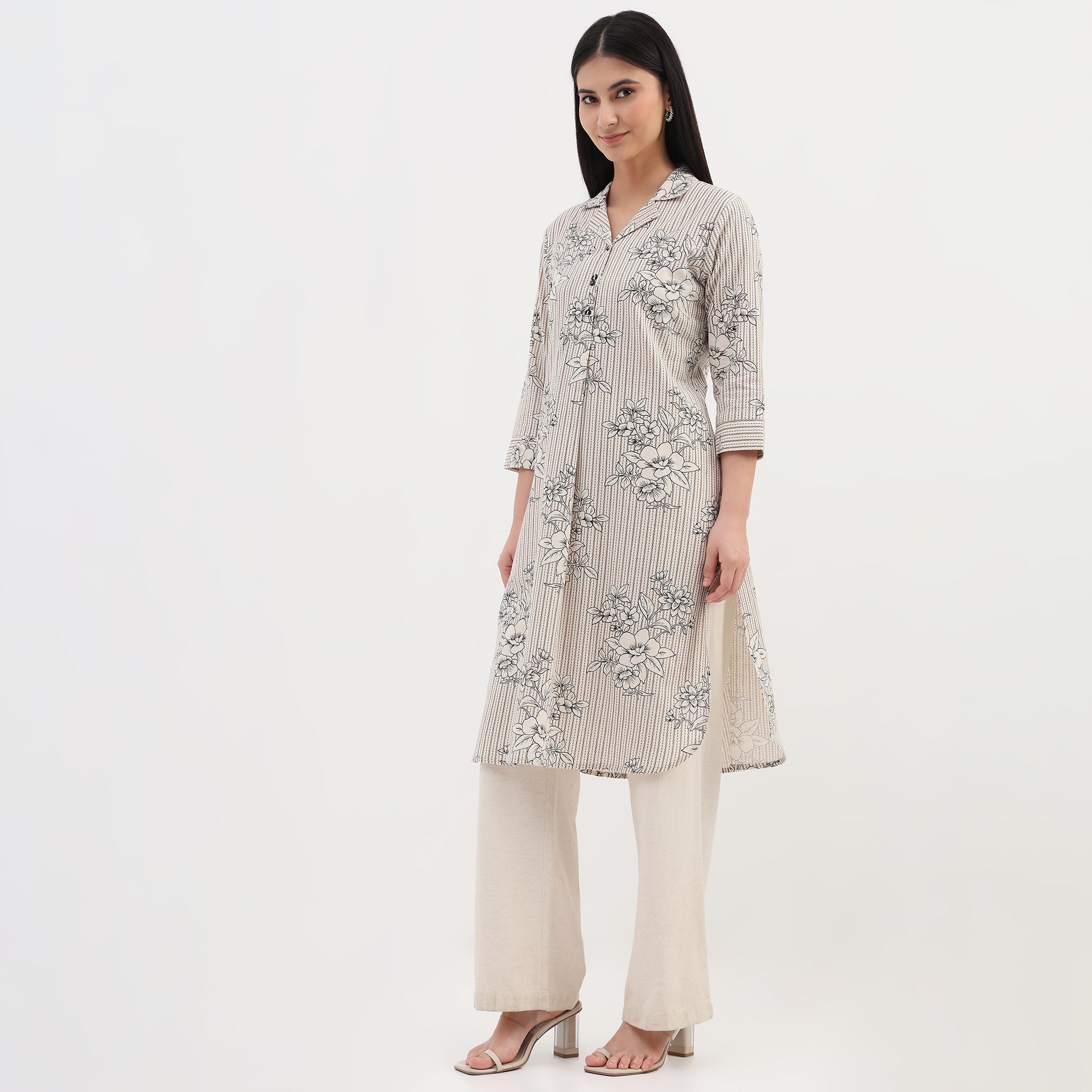 Woven Printed Straight Kurta