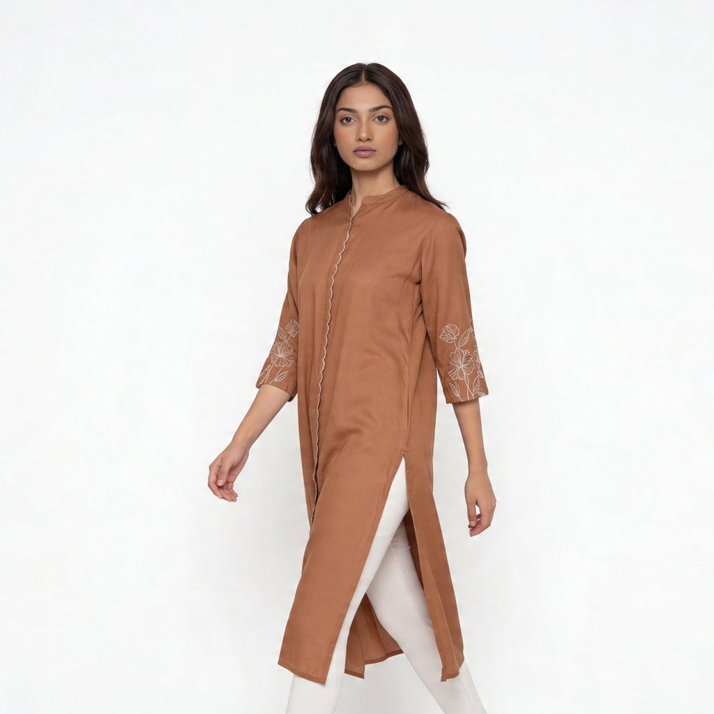 Embroidered Straight Kurta