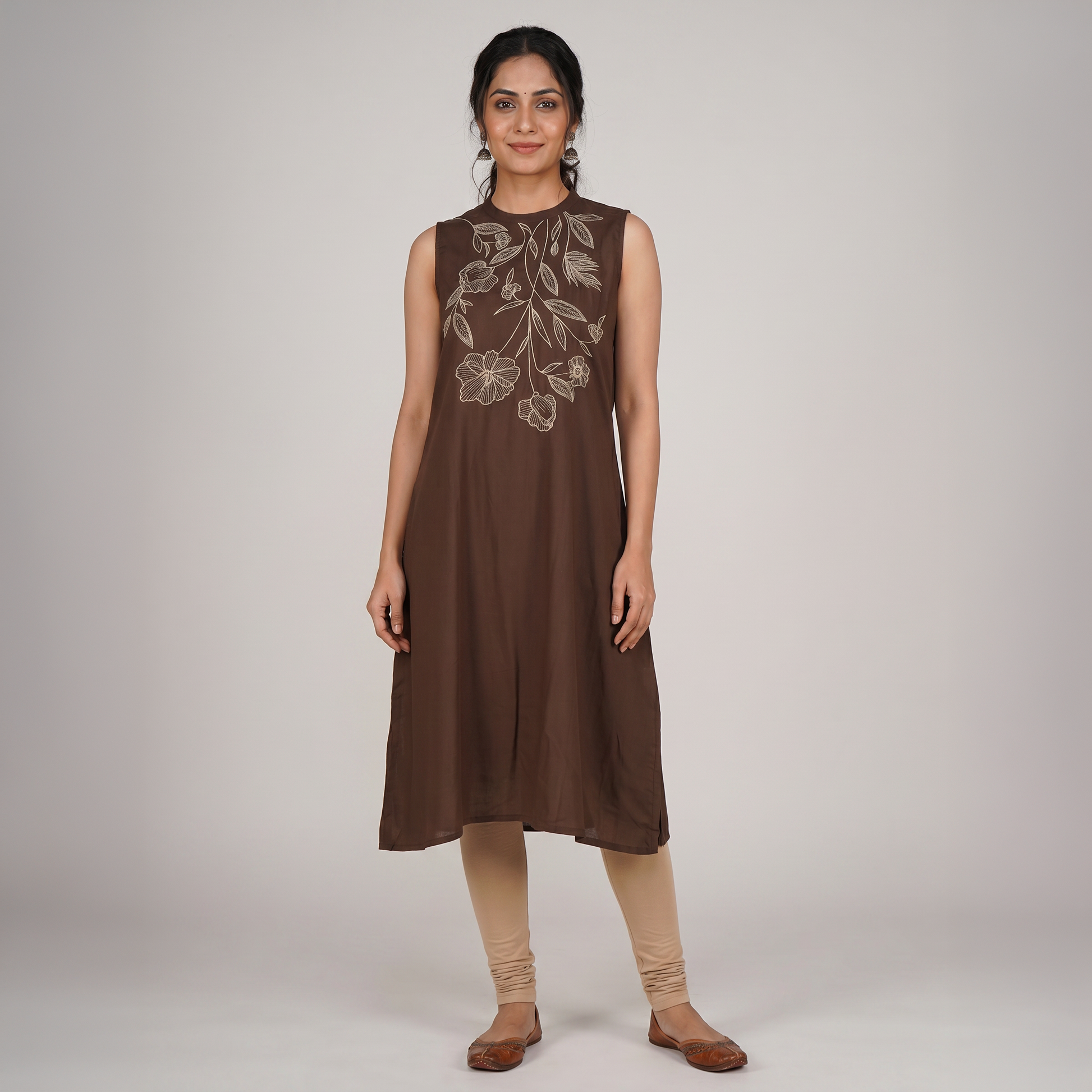 Embroidered A-Line Kurta