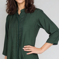 Viscose Solid Three-Fourth Sleeve Kurta