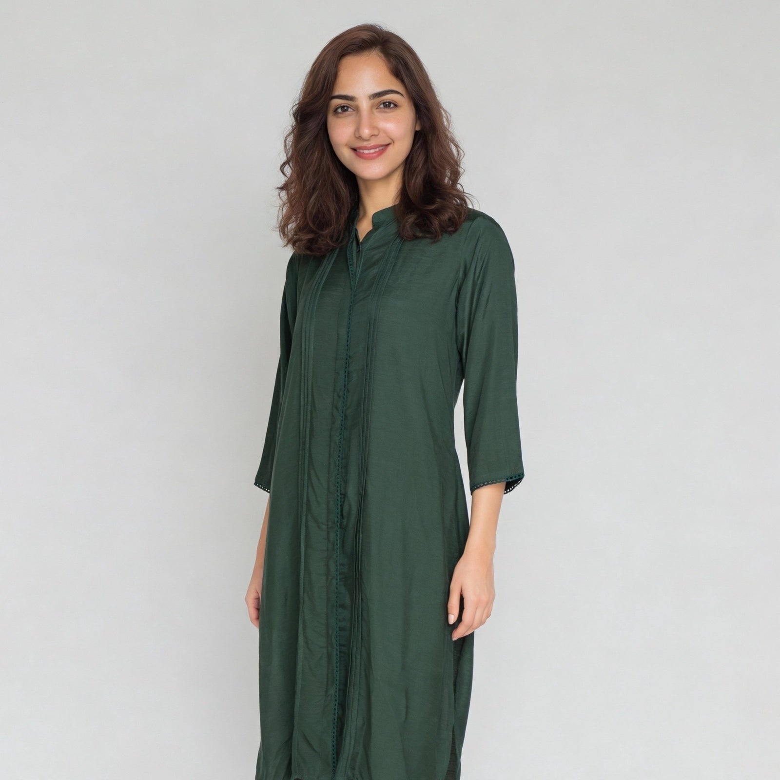 Viscose Solid Three-Fourth Sleeve Kurta