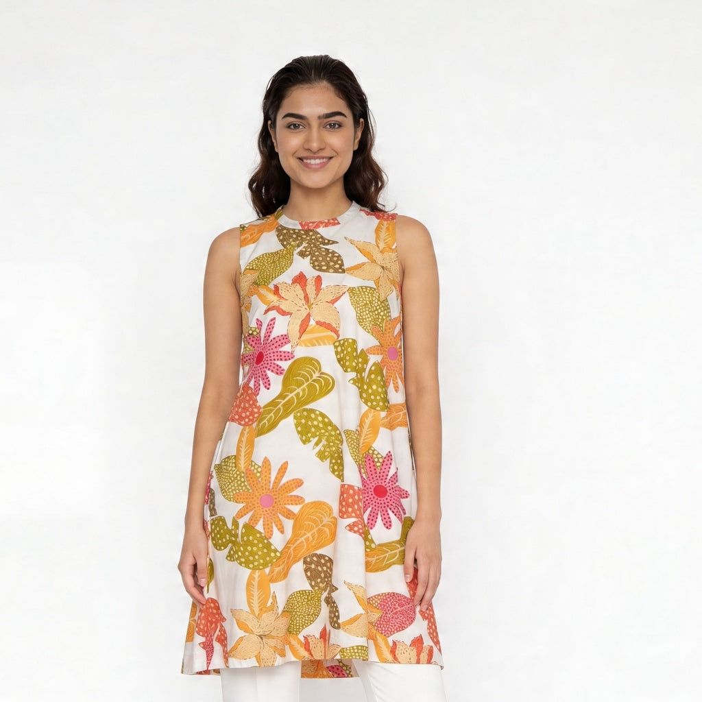 Printed A-Line Straight Kurta