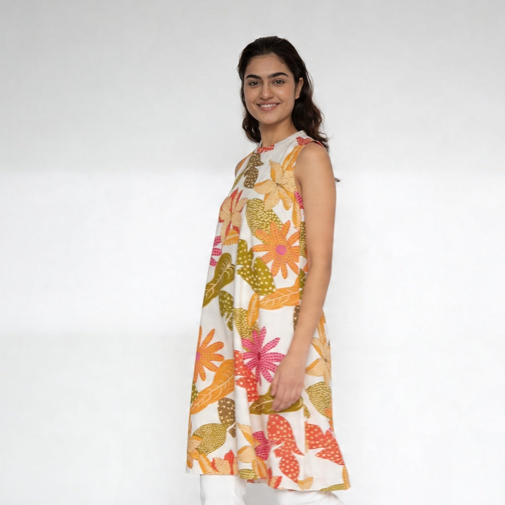 Printed A-Line Straight Kurta