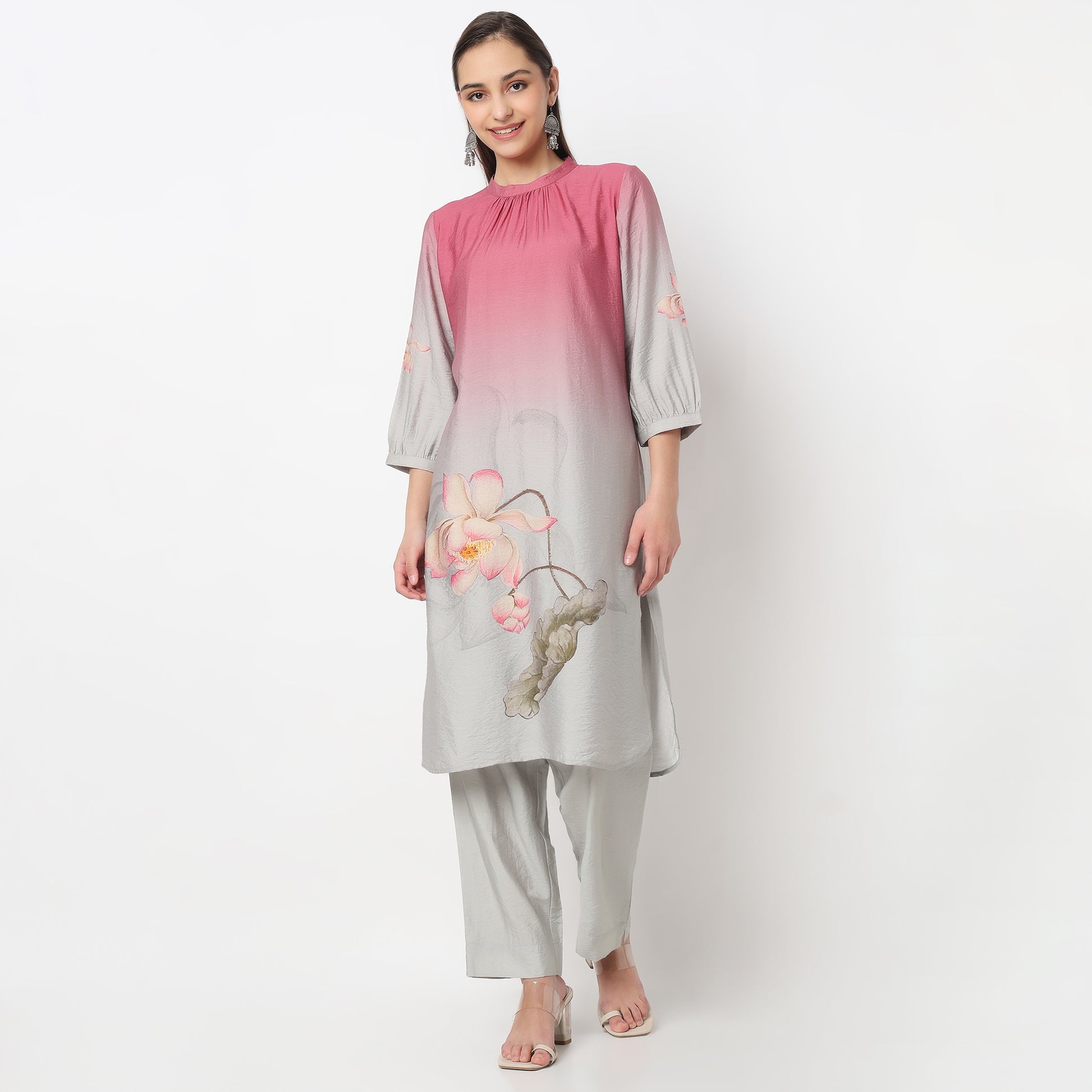 Printed A-Line Straight Fit Kurta