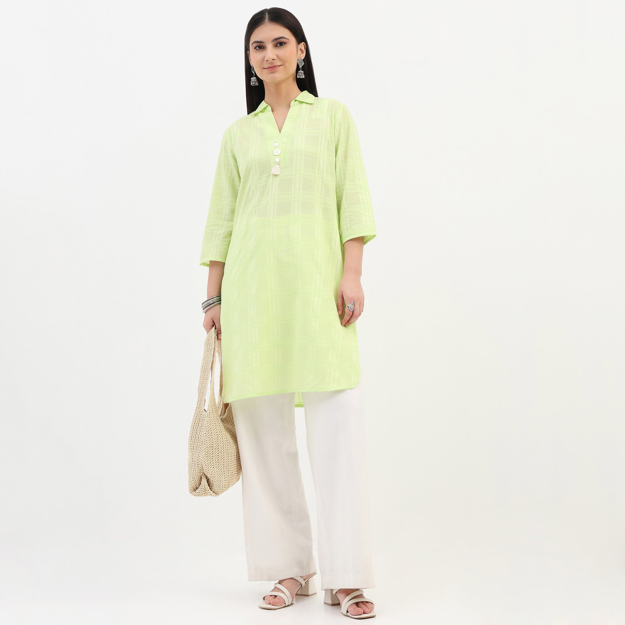 Cotton Woven Straight Kurta