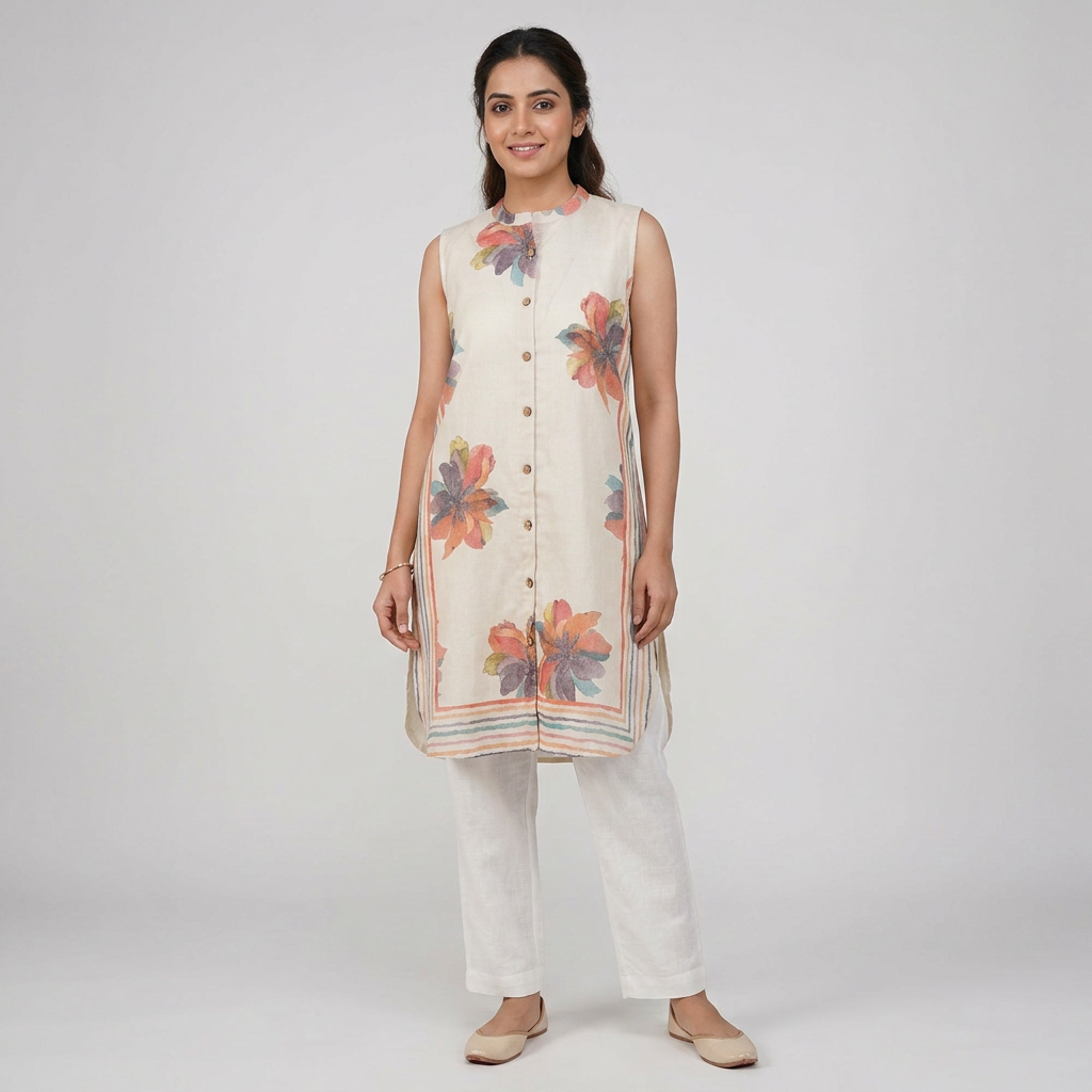Cotton Printed Straight Kurta