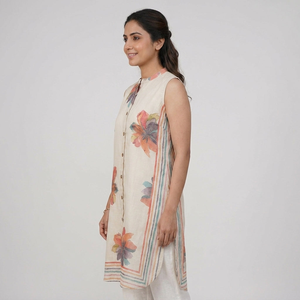 Cotton Printed Straight Kurta