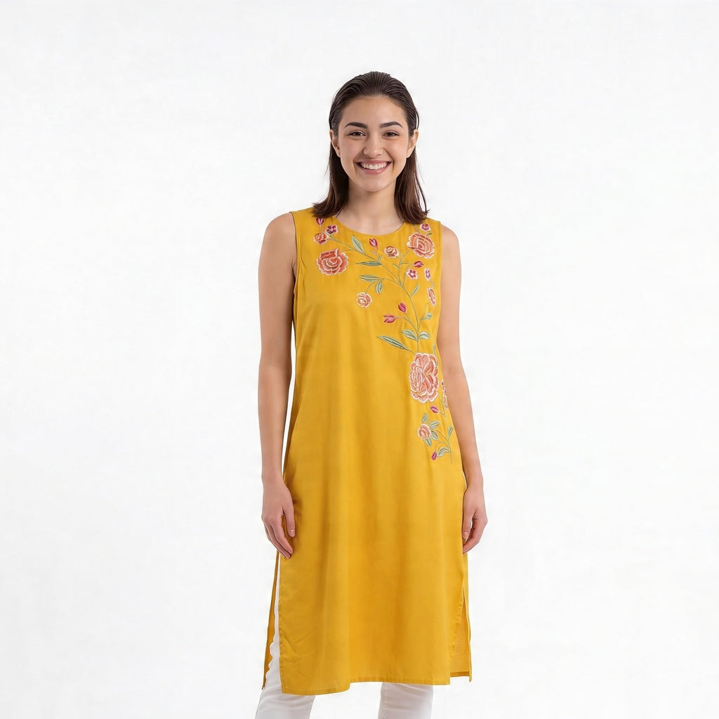 Embroidered Straight Kurta