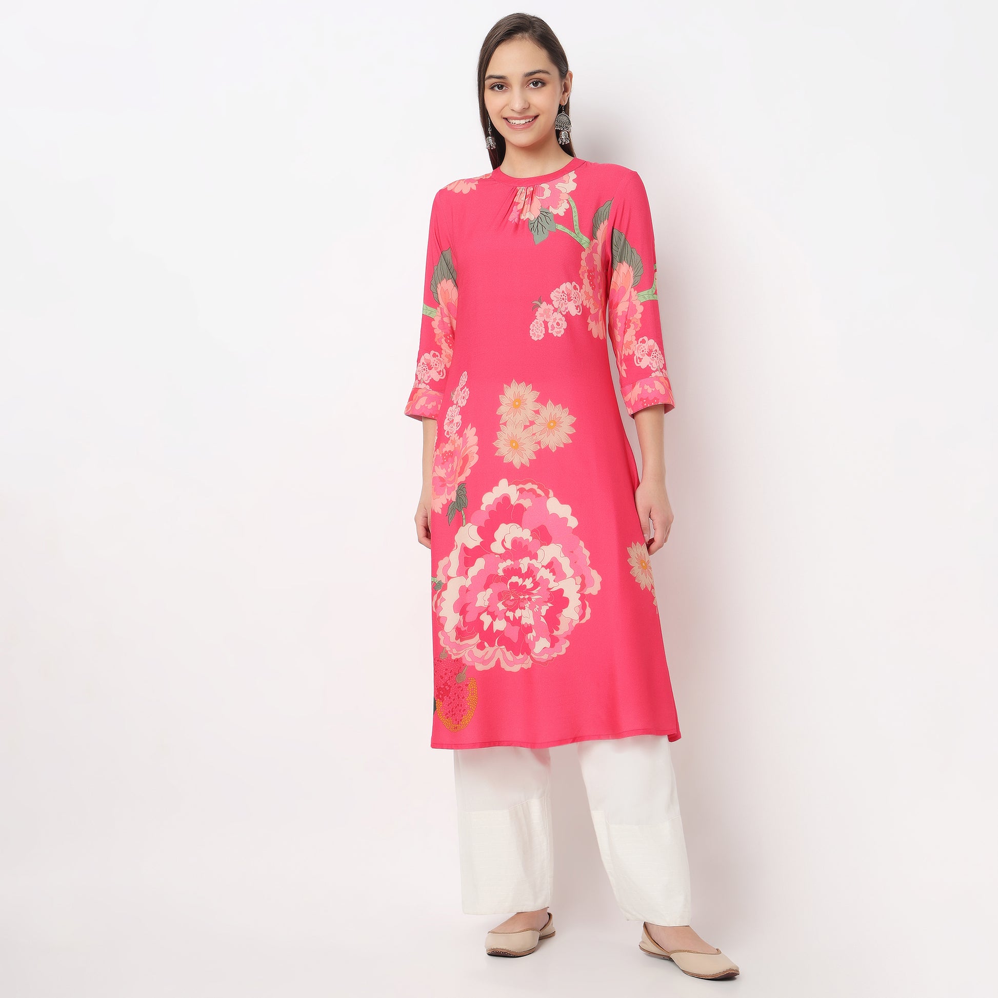 Printed A-Line Flared Kurta