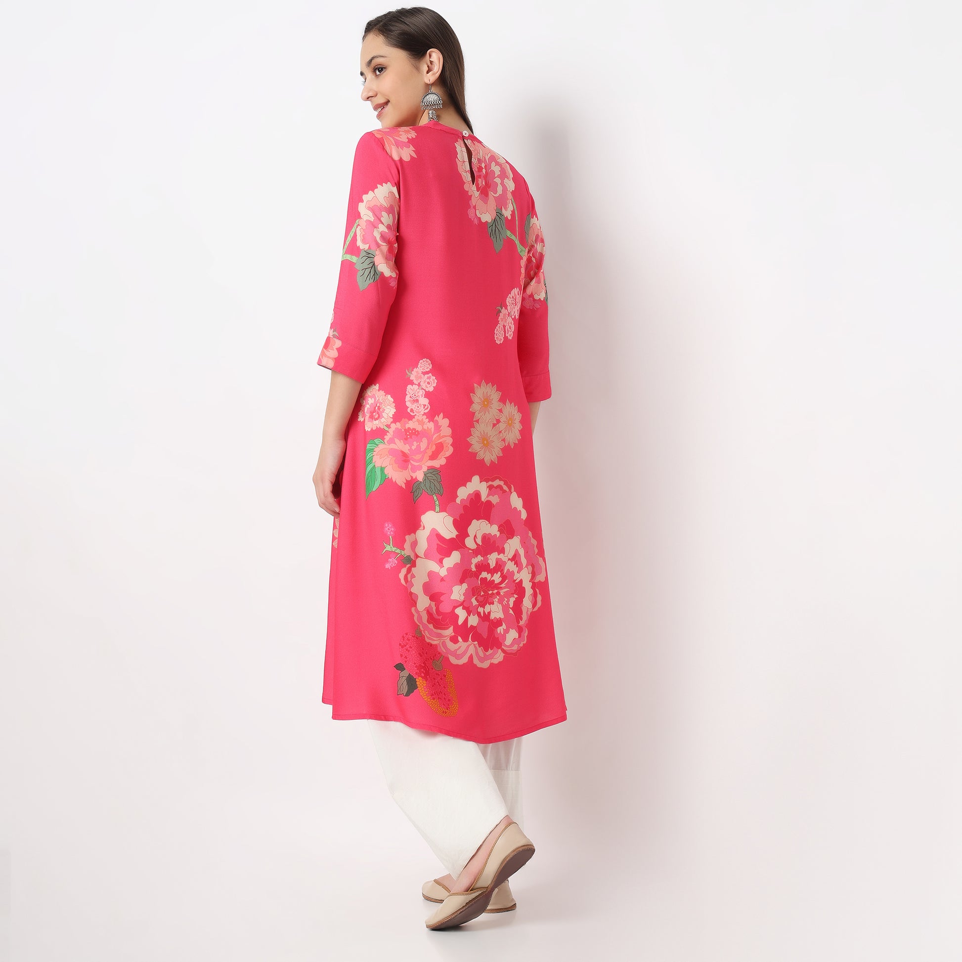 Printed A-Line Flared Kurta