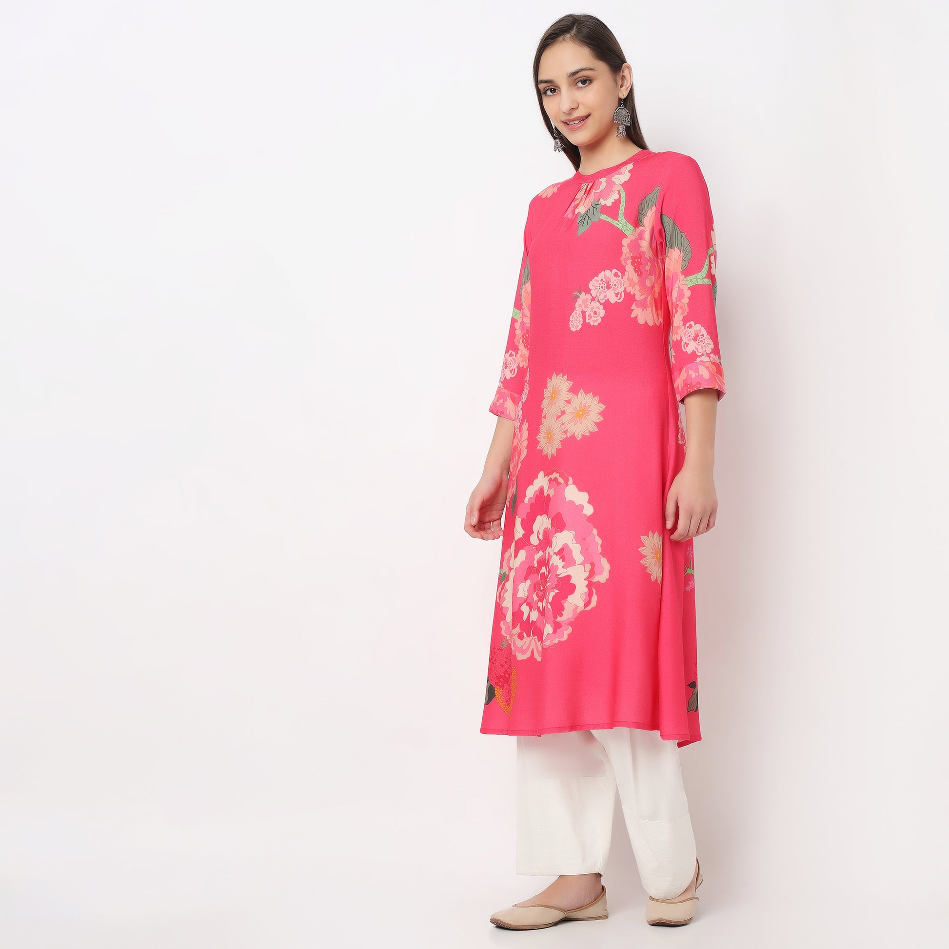 Printed A-Line Flared Kurta