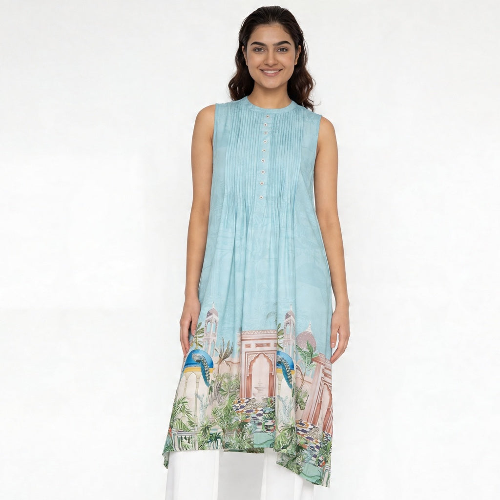 Printed A-Line Straight Kurta