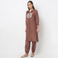 Motifs Knee Length Straight Kurta