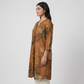 Printed V-Neck Flared Kurta