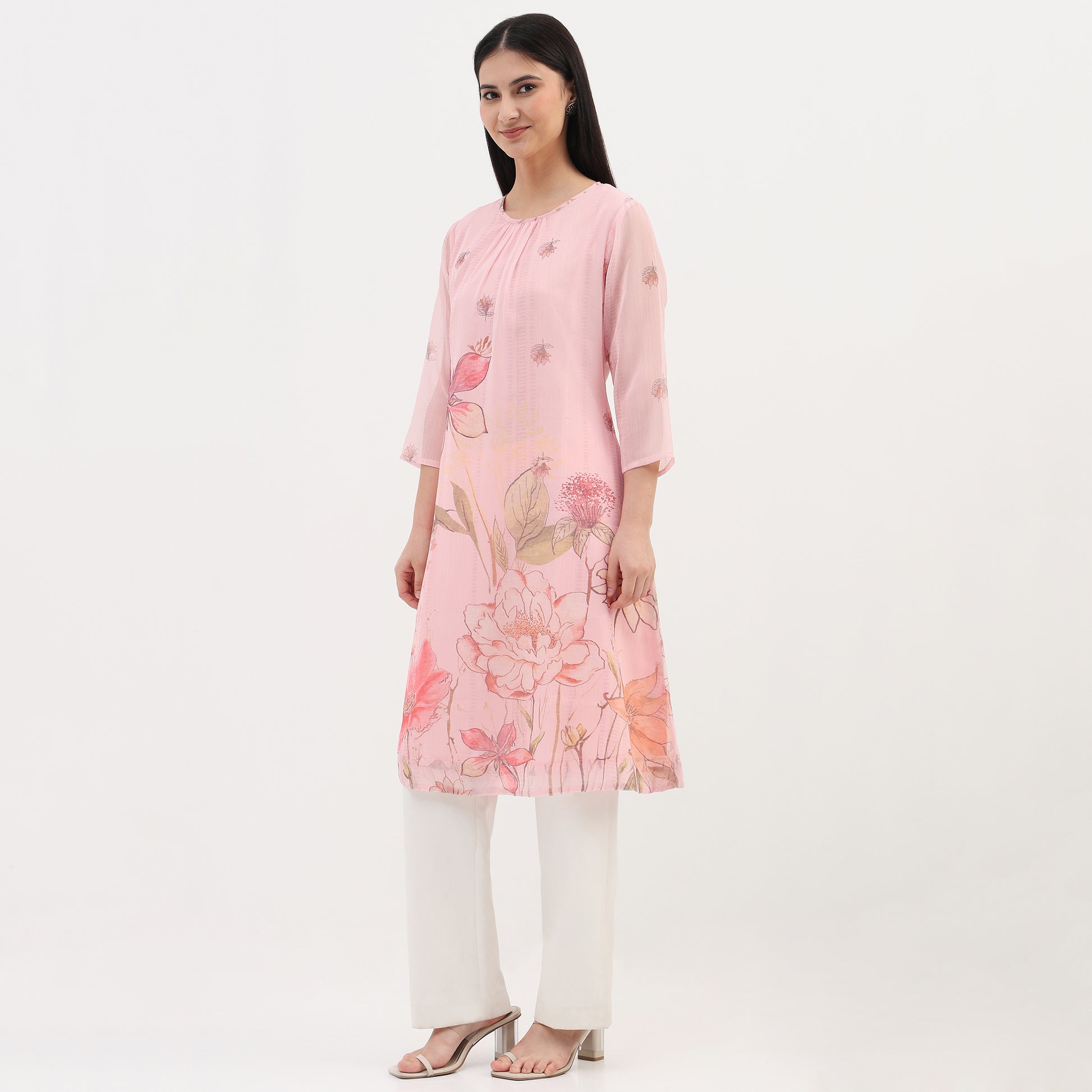 Woven Printed A-Line Kurta