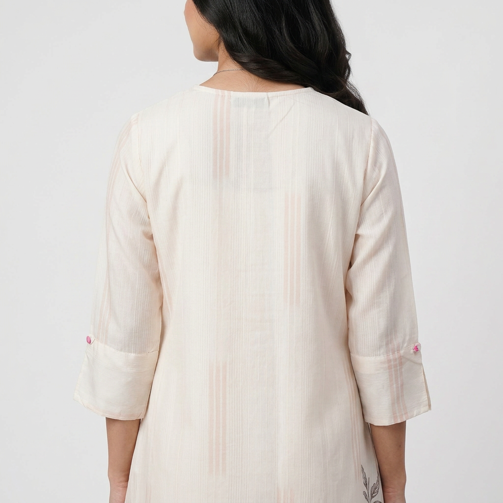 Printed V-Neck A-Line Kurta