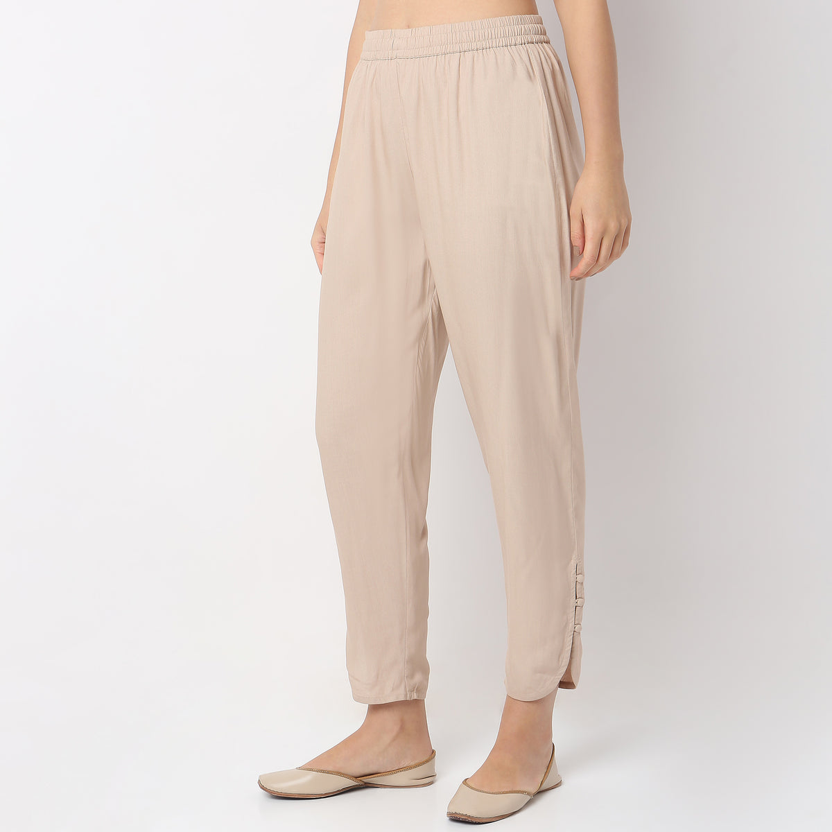 Straight Fit Mid Rise Pants