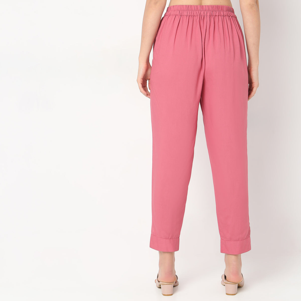 Straight Fit Mid Rise Pants