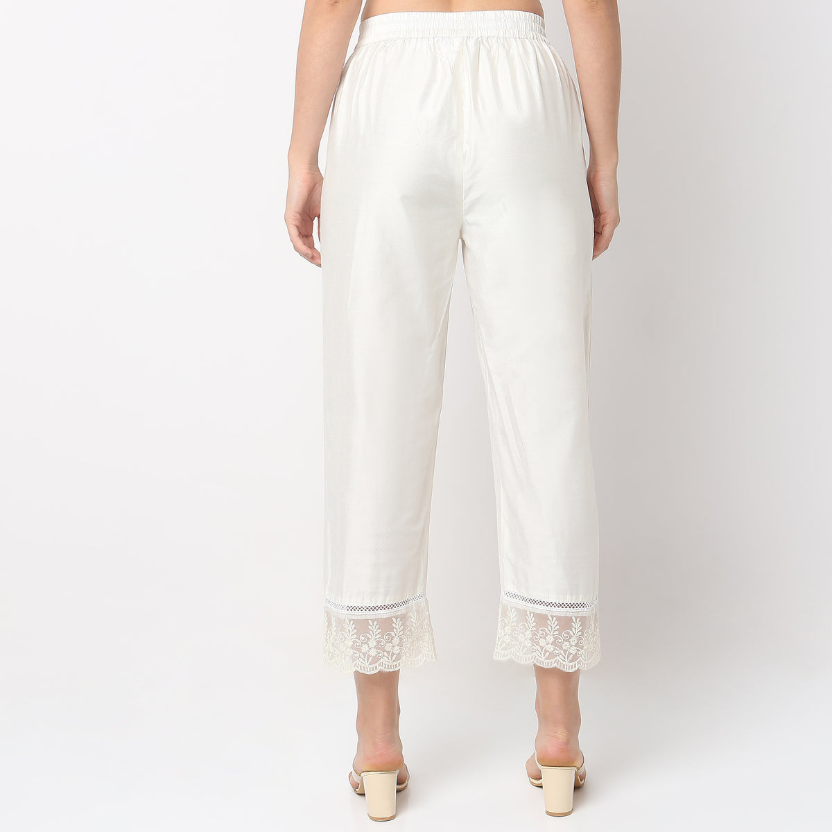 Straight Fit Mid Rise Pants